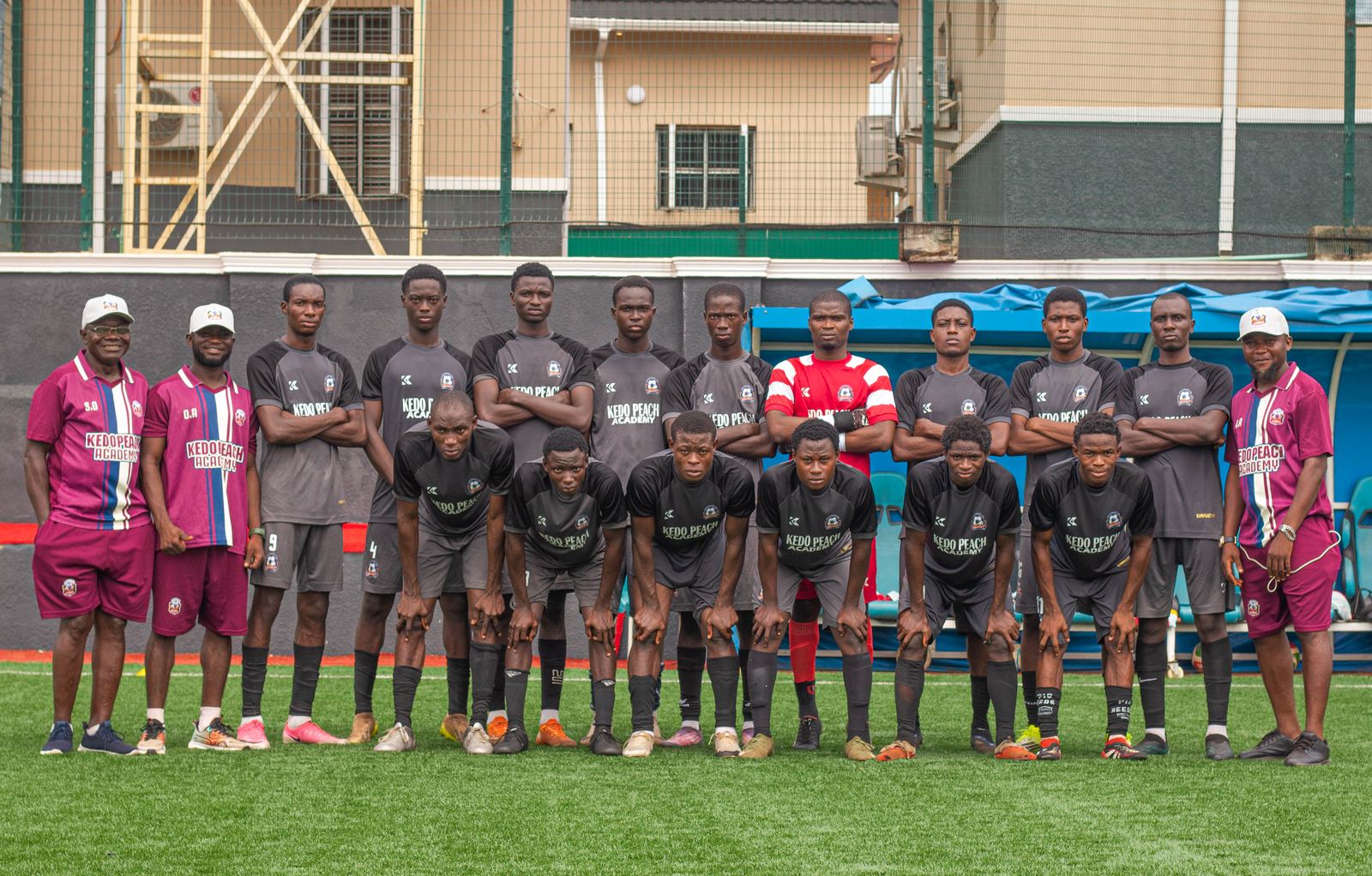 KEDOPEACH Academy team photo with coaching staff